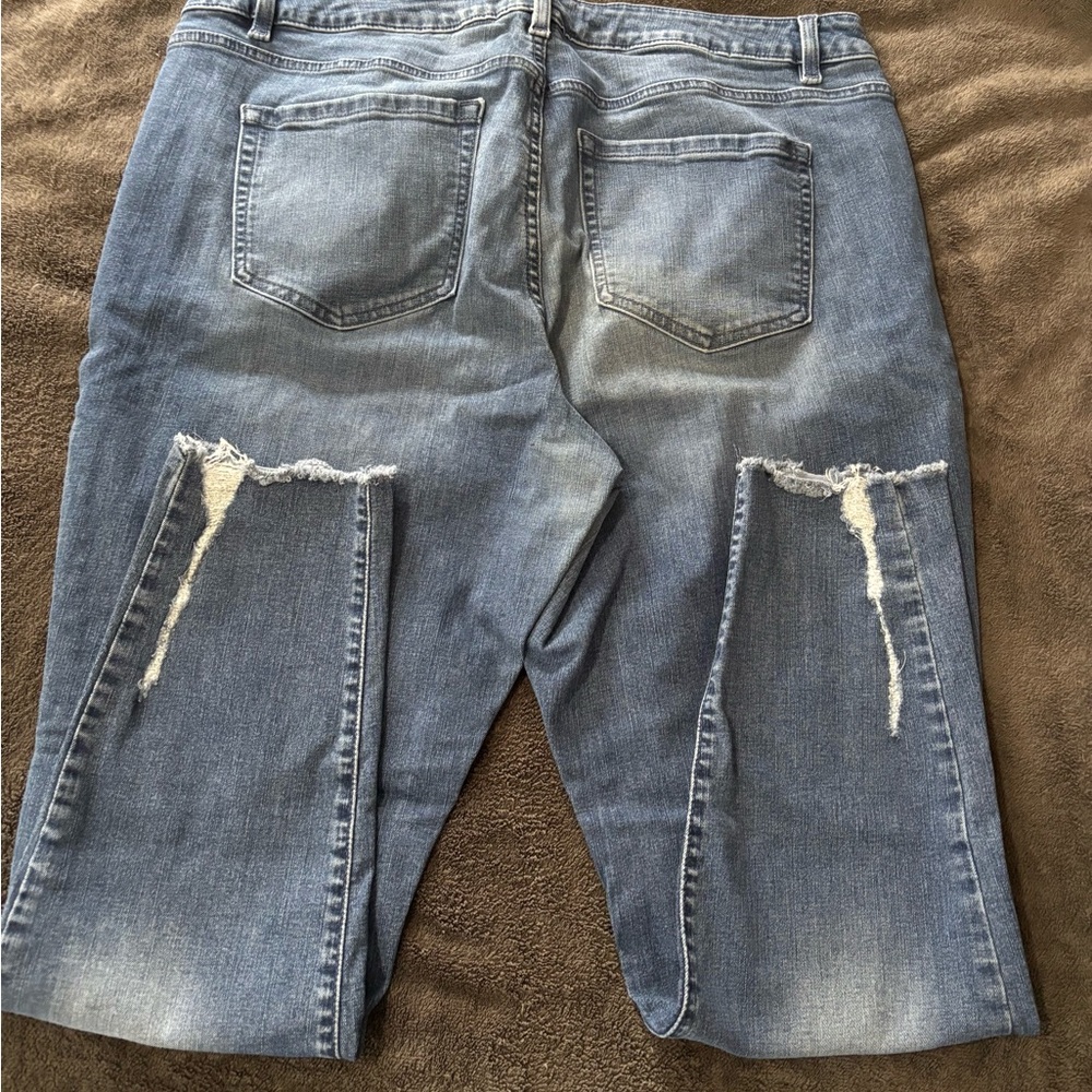 Lane Bryant Skinny Distressed Blue Jeans - Picture 5 of 5